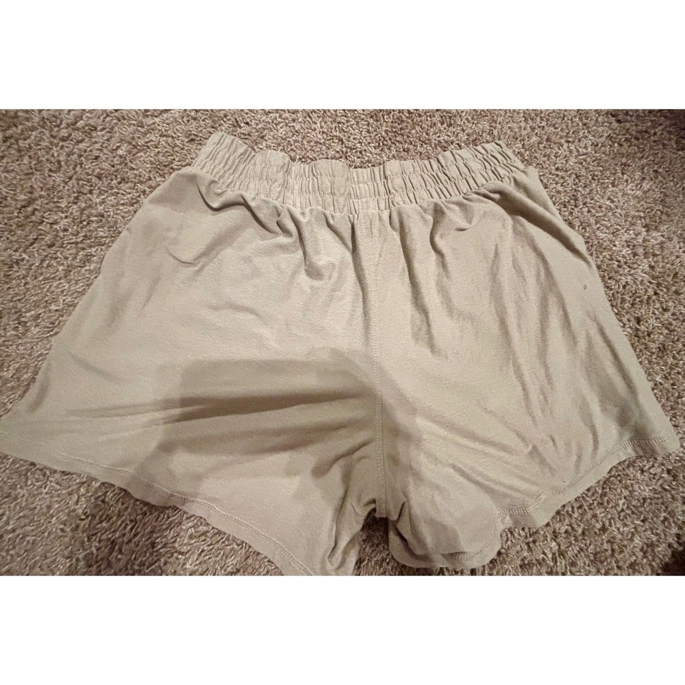 Athletic Works ButterCore Shorts Womens L 12-14 Tan Excellent Elastic Waist